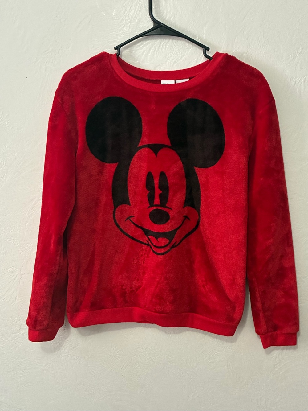 Disney Red Mickey Mouse Plush Pullover Sweatshirt